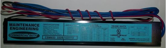 Fluorescent T8 Ballast 2 or 3 Lamps F32 Instant Start 332IE MV 10THD CEE 3-LAMP
