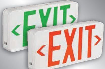 Picture of Exit Signs LED GREEN 1 or 2 SIDED with BATTERY BACKUP