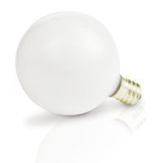 Picture of Light Bulbs Incandescents Decoratives G 16 1 2 25 Watt Replacement White Candelabra 25G16 WHT CAN 12MW