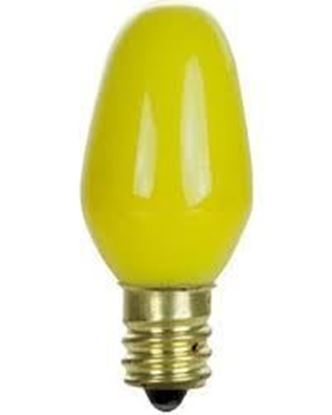 Light Bulbs Incandescents C7 7.5W Yellow Candelabra Colored Lamps 7 1 2C7 YEL CER CAN 6ML