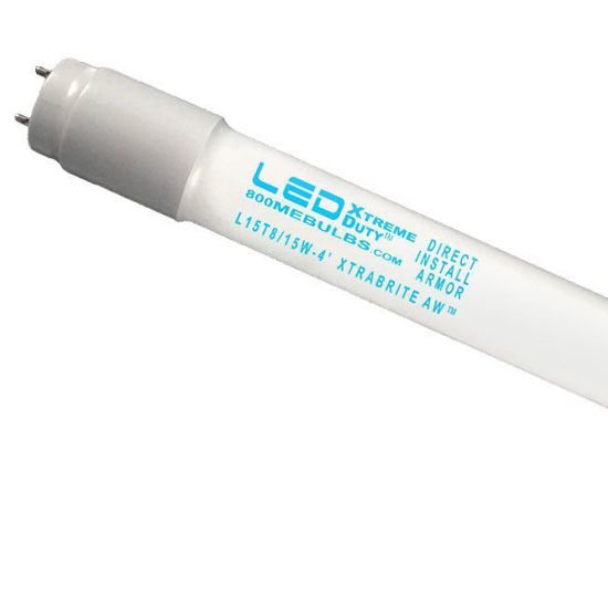 LED Bulbs Tubes - Replace Fluorescent 4FT T8 Lower Brightness Max Energy Savings Direct Install Safety-Coated 5000K L15T8 15W XtraBrite AW 8YR