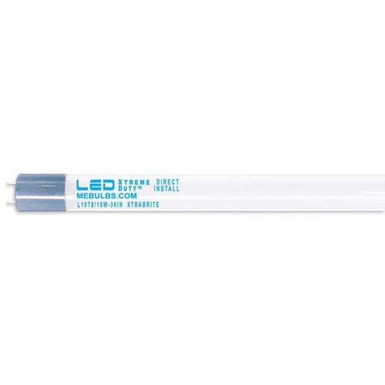 LED Bulbs Tubes - Replace Fluorescent 3FT T8 Direct Install -Glass 5000K L10T8 10W 36IN XtraBrite-AW DI 10YR (F25T8 REPLACEMENT)