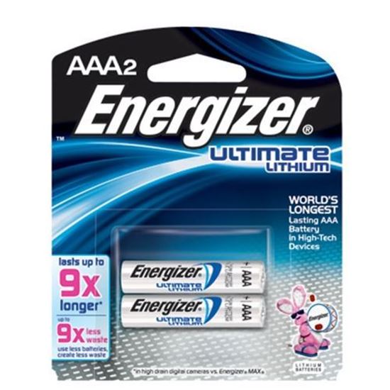 Picture of Energizer L92 AAA Lithium Iron Sulfate Battery 2-pack (non-rechargeable)                                                                              