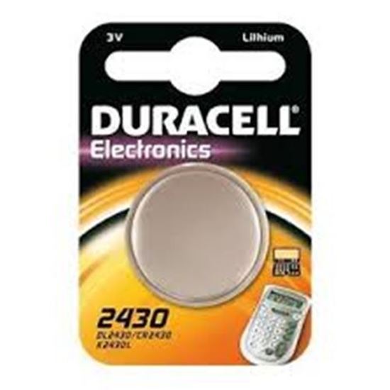 Picture of 2430 Battery 3v Lithium Coin Cell  BY Duracell (DL2430)                                                                                               