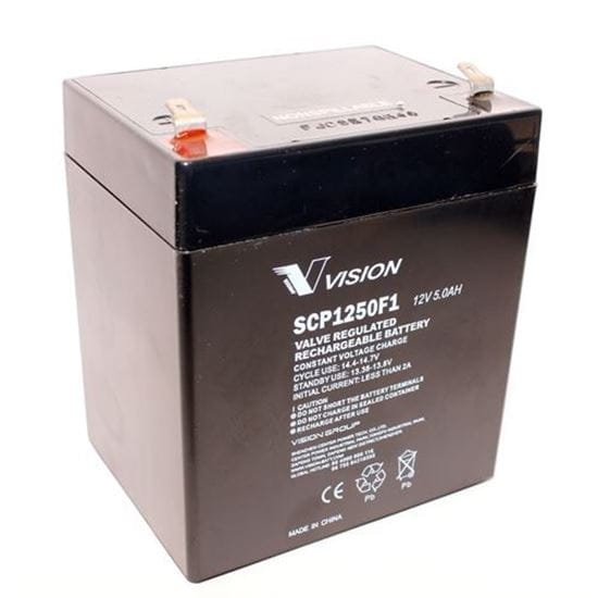 SCP1250F1 Battery 12V 5.0Ah Sealed Rechargeable Valve Regulated                                                                                       