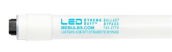 LED PREMIUM Retrofit Tubes - 8FT T8/HO HIGH BRIGHTNESS Ballast-Bypass 5000K L96T8HO 43W FR 10YR