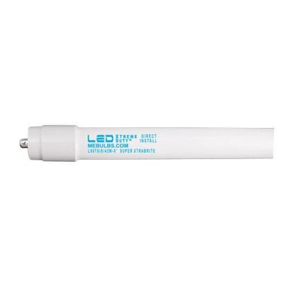 LED Bulbs Tubes - Replace Fluorescent 8FT T8 Single Pin Direct Install -Glass 5000K L96T8IS 42W XtraBrite DI 12YR - F96T8-IS replacement