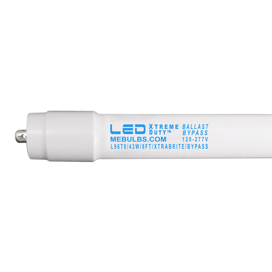 LED PREMIUM Retrofit Tubes - 8FT T8 HIGH BRIGHTNESS Ballast-Bypass 5000K L96T8 43W FR 8YR