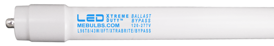 LED PREMIUM Retrofit Tubes - 8FT T8 HIGH BRIGHTNESS Ballast-Bypass 5000K L96T8 40W FR 10YR